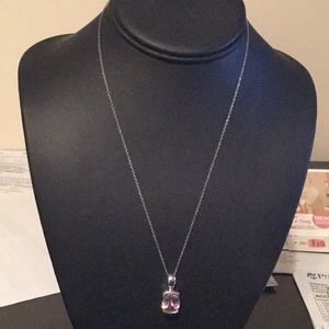 Simulated pink diamond  11.80 ct  Rhodium plated
